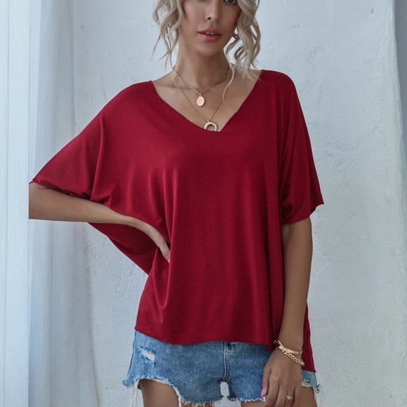 022 Cozy Black Batwing Sleeve Oversized Casual Top - Picture 10 of 12